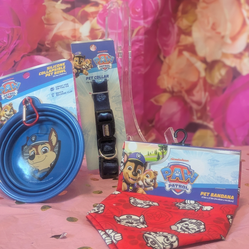 Paw Patrol Pet Collar, Bowl, and Bandana Set